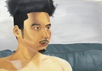 a painting of a man with afro hair